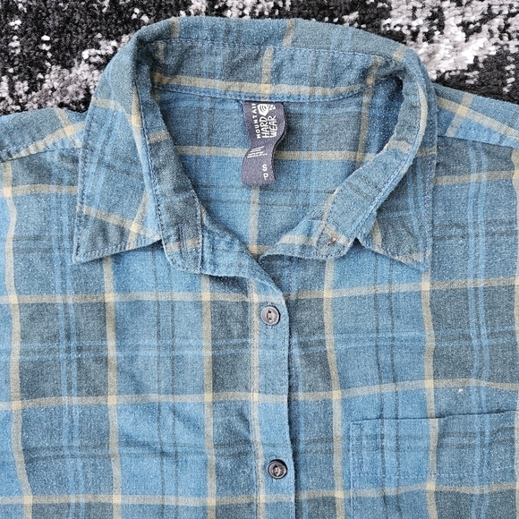Mountain Hardwear Long Sleeve Flannel Plaid Turquoise Button Up Shirt Women's S - Picture 2 of 14